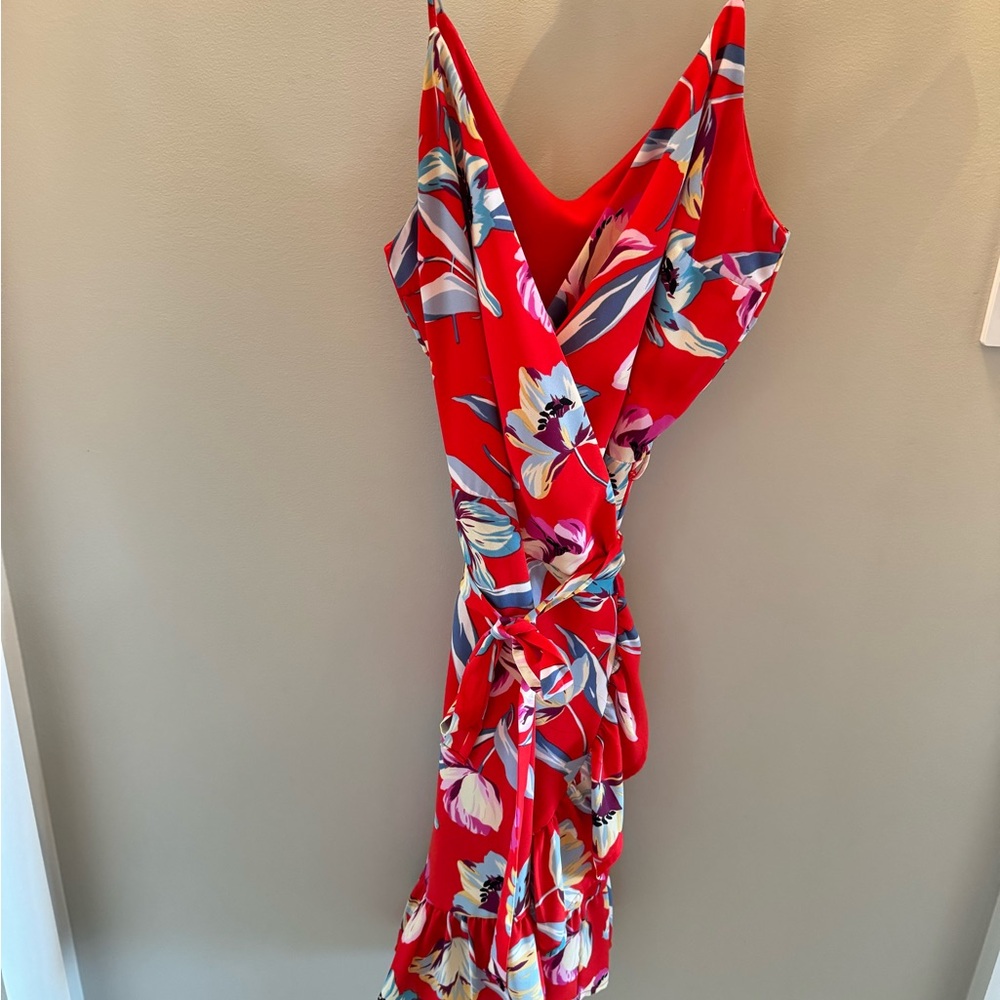 Floral Wrap Dress in Red